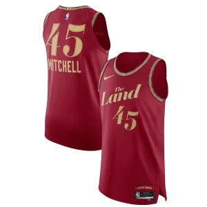 Moderno Attraente Nike Donovan Mitchell Cleveland Cavaliers Authentic Jersey City Edition Wine