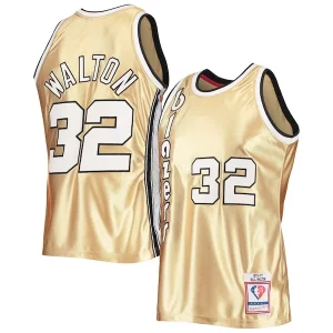Moderno Comodo Bill Walton Portland Trail Blazers 75th Anniversary 1976/77 Hardwood Classics Swingman Jersey Gold