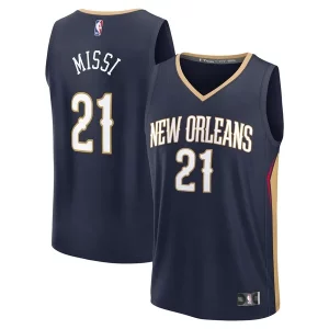 Moderno Eccezionale Yves Missi New Orleans Pelicans Youth 2024 NBA Draft Fast Break Player Jersey Icon Edition Navy