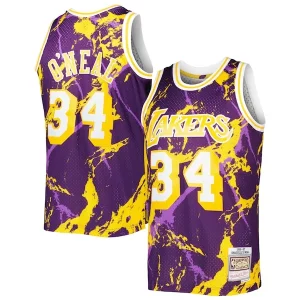 Moderno Lussuoso Delizioso Shaquille O'Neal Los Angeles Lakers 1996/97 Hardwood Classics Marble Swingman Jersey Purple