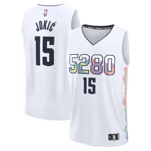 Magnifico Attraente Nikola Jokic Denver Nuggets Youth 2024/25 Fast Break Player Jersey City Edition White
