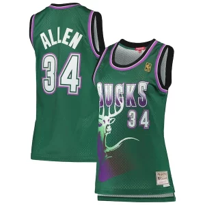 Fantastico Resistente Duraturo Ray Allen Milwaukee Bucks Women's 1996/97 Hardwood Classics Swingman Jersey Green