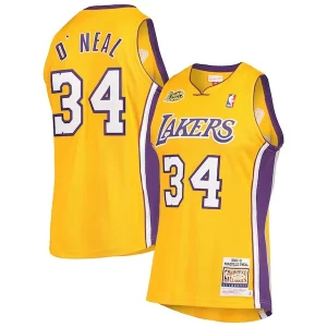 Moderno Robusto Cool Shaquille O'Neal Los Angeles Lakers 2000 NBA Finals Hardwood Classics Authentic Jersey Gold