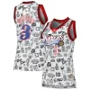 Ottimo Allen Iverson Philadelphia 76ers Women's 2000 Doodle Swingman Jersey White