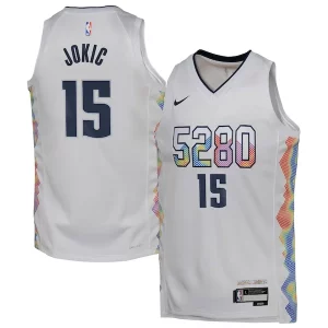 Ottimo Duraturo Accattivante Nikola Jokic Denver Nuggets Nike Youth 2024/25 Swingman Player Jersey City Edition White