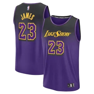 Ottimo Fascinante Classico LeBron James Los Angeles Lakers Youth 2024/25 Fast Break Player Jersey City Edition Purple