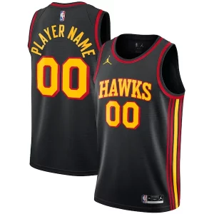 Pratico Atlanta Hawks Jordan Brand Swingman Custom Jersey Statement Edition Black