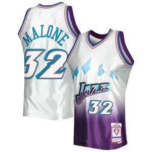 Pratico Fantastico Ottimo Karl Malone Utah Jazz 1996/97 Hardwood Classics 75th Anniversary Swingman Jersey Platinum