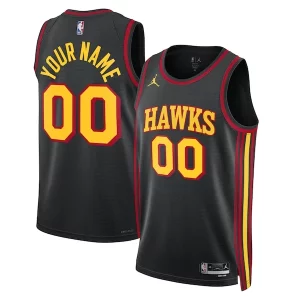 Pratico Gorgeous Atlanta Hawks Jordan Brand Unisex 2022/23 Swingman Custom Jersey Statement Edition Black