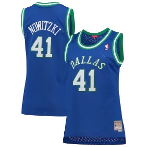 Pratico Gorgeous Cool Dirk Nowitzki Dallas Mavericks Women's Hardwood Classics Swingman Jersey Blue