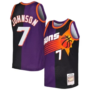 Pratico Gorgeous Elegante Kevin Johnson Phoenix Suns Hardwood Classics 1996/97 Split Swingman Jersey Purple/Black