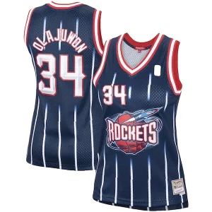Pratico Hakeem Olajuwon Houston Rockets Women's Hardwood Classics Swingman Jersey Navy/Red
