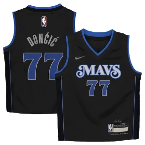 Pratico Lussuoso Cool Luka Dončić Dallas Mavericks Nike Preschool Swingman Replica Jersey City Edition Black