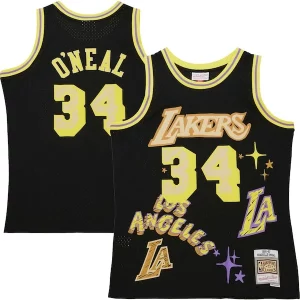 Pratico Lussuoso Shaquille O'Neal Los Angeles Lakers 1996/97 Swingman Sidewalk Sketch Jersey Black