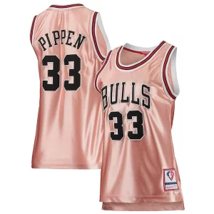 Pratico Raffinato Bellissimo Scottie Pippen Chicago Bulls Women's 75th Anniversary Rose Gold 1997 Swingman Jersey Pink
