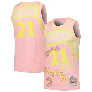 Pratico Stupendo Dominique Wilkins Atlanta Hawks 1986/87 Swingman Sidewalk Sketch Jersey Pink