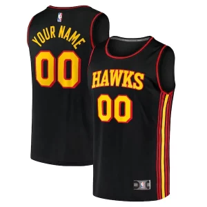Prestigioso Elegante Atlanta Hawks Youth Custom Fast Break Replica Jersey Black Statement Edition