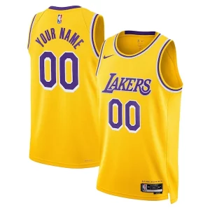 Prestigioso Los Angeles Lakers Nike Unisex Swingman Custom Jersey Gold Icon Edition