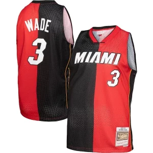 Raffinato Delizioso Dwyane Wade Miami Heat Big & Tall Hardwood Classics 2005/06 Split Swingman Jersey Black/Red