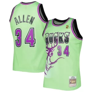 Raffinato Eccezionale Splendido Ray Allen Milwaukee Bucks 1996 97 Hardwood Classics Reload 3.0 Swingman Jersey Green