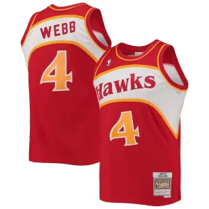 Raffinato Magnifico Spud Webb Atlanta Hawks Hardwood Classics Swingman Jersey Red