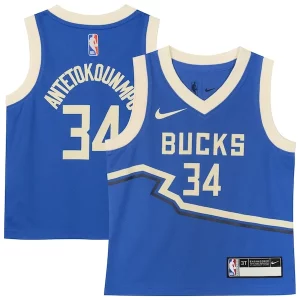 Cool Giannis Antetokounmpo Milwaukee Bucks Nike Toddler 2024/25 Swingman Player Jersey City Edition Royal