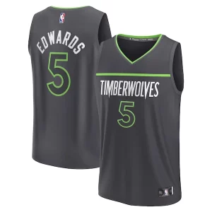 Raffinato Resistente Duraturo Anthony Edwards Minnesota Timberwolves Youth Fast Break Replica Player Jersey Statement Edition Anthracite