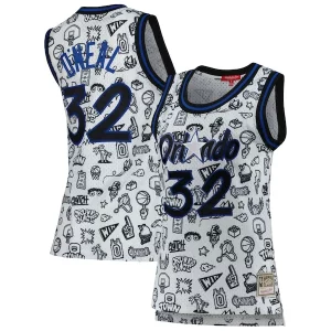 Raffinato Shaquille O'Neal Orlando Magic Women's 1994 Doodle Swingman Jersey White