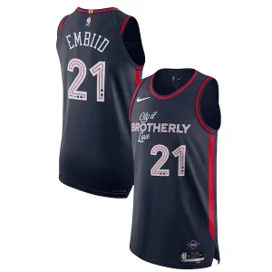 Raffinato Stupendo Carino Nike Joel Embiid Philadelphia 76ers Authentic Jersey City Edition Navy