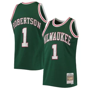 Resistente Cool Splendido Oscar Robertson Milwaukee Bucks 1996/97 Hardwood Classics NBA 75th Anniversary Diamond Swingman Jersey Green