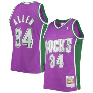 Resistente Ray Allen Milwaukee Bucks 2001/02 Hardwood Classics Swingman Jersey Purple