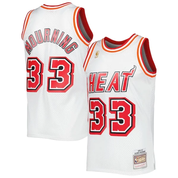 Robusto Alonzo Mourning Miami Heat Hardwood Classics Swingman Jersey White