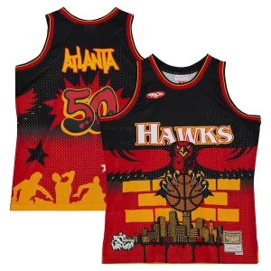 Robusto Comodo Ottimo Atlanta Hawks x Tats Cru Hardwood Classics Fashion Jersey Black