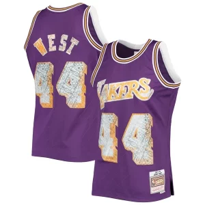 Robusto Sofisticato Jerry West Los Angeles Lakers 1971/72 Hardwood Classics NBA 75th Anniversary Diamond Swingman Jersey Purple