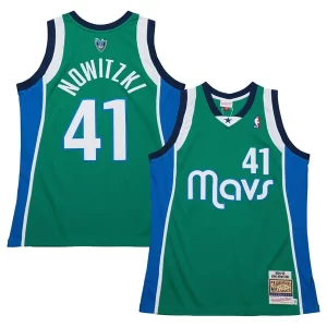 Sofisticato Carino Dirk Nowitzki Dallas Mavericks 2004/05 Hardwood Classics Authentic Jersey Green