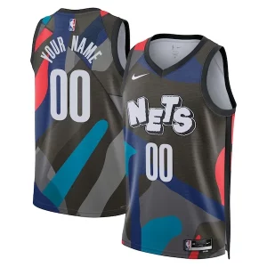 Sofisticato Comodo Moderno Brooklyn Nets Nike Unisex 2023/24 Custom Swingman Jersey Black City Edition