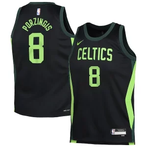 Sofisticato Fascinante Cool Kristaps Porzingis Boston Celtics Nike Youth 2024/25 Swingman Player Jersey City Edition Black