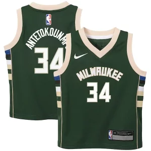 Sofisticato Giannis Antetokounmpo Milwaukee Bucks Nike Preschool Swingman Player Jersey Icon Edition Hunter Green