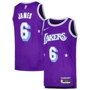 Sofisticato Lussuoso LeBron James Los Angeles Lakers Nike Swingman Player Jersey City Edition Purple