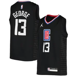 Sofisticato Paul George LA Clippers Jordan Brand Youth 2020/21 Swingman Player Jersey Black Statement Edition