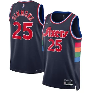 Sofisticato Robusto Splendido Ben Simmons Philadelphia 76ers Nike 2021/22 Swingman Jersey City Edition Navy