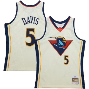 Splendido Accattivante Fascinante Baron Davis Golden State Warriors Chainstitch Swingman Jersey Cream