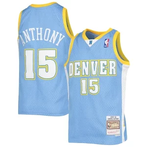 Splendido Lussuoso Carmelo Anthony Denver Nuggets Youth 2003 04 Hardwood Classics Swingman Jersey Powder Blue