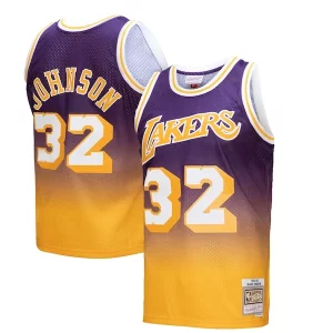 Splendido Magic Johnson Los Angeles Lakers 1984/85 Hardwood Classics Fadeaway Swingman Player Jersey Gold/Purple