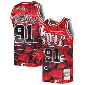 Splendido Trendy Cool Dennis Rodman Chicago Bulls 1997/98 Hardwood Classics Lunar New Year Swingman Jersey Red