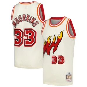 Stupendo Elegante Incantevole Alonzo Mourning Miami Heat Chainstitch Swingman Jersey Cream