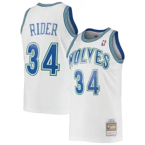 Stupendo Isaiah Rider Minnesota Timberwolves 1995/96 Hardwood Classics Swingman Jersey White