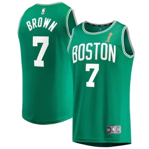 Stupendo Lussuoso Carino Jaylen Brown Boston Celtics 2024 NBA Finals Champions Fast Break Replica Player Jersey Kelly Green Icon Edition