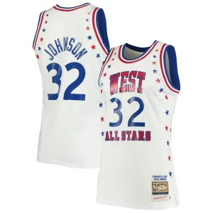 Stupendo Magic Johnson Los Angeles Lakers 1983 NBA All Star Game Hardwood Classics Authentic Jersey White