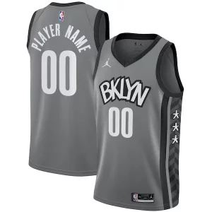 Stupendo Magnifico Brooklyn Nets Jordan Brand Swingman Custom Jersey Statement Edition Gray